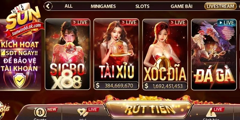 Sảnh casino online Sunwin mang lại cảm giác minh bạch tuyệt đối