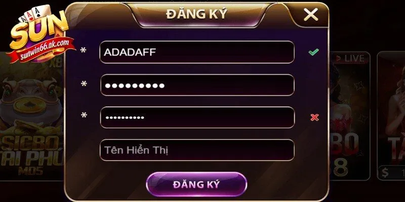 Đăng Ký Tài Khoản Sunwin - Trải Nghiệm Giải Trí Đỉnh Cao 4 Sunwin Điền thông tin vào form yêu cầu vào biểu mẫu đăng ký tài khoản Sunwin