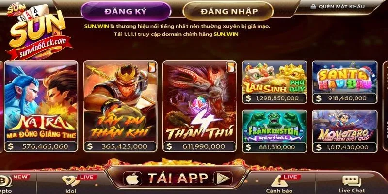 Anh em hãy truy cập trang chủ chính thức của Sunwin